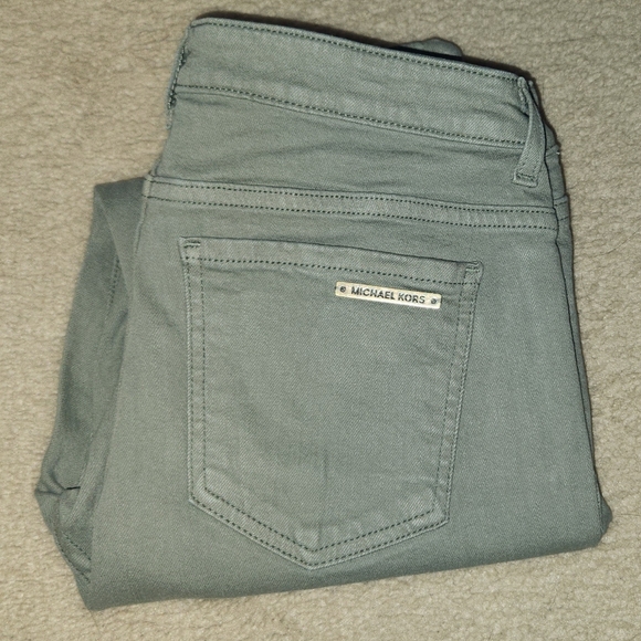 MICHAEL KORS Size 6 Colored JEANS GREAT COLOR! Green army military - Picture 12 of 13